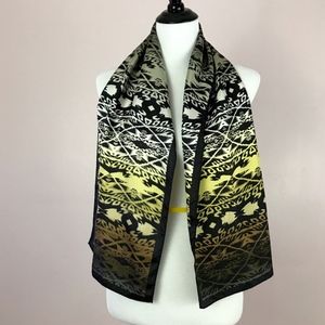 Nicole Miller 100% Silk Scarf Autumn Shades Print